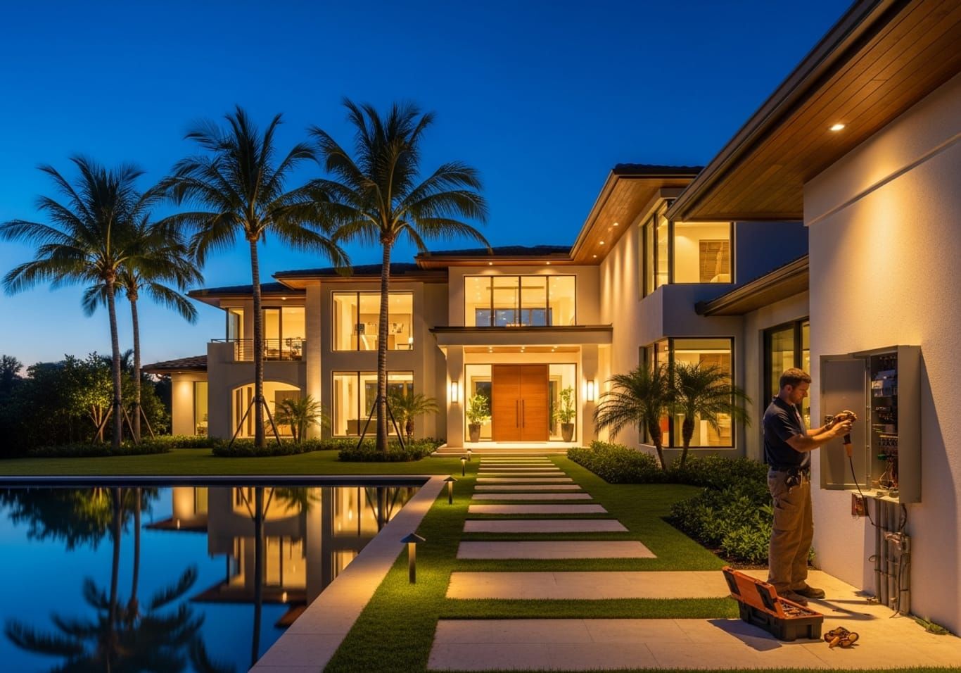 Palm Beach County homeowner with a properly grounded and surge-protected electrical system